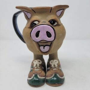 A&A Studio Pottery Tall Pig Mug In Philadelphia Eagles Green Sneakers
